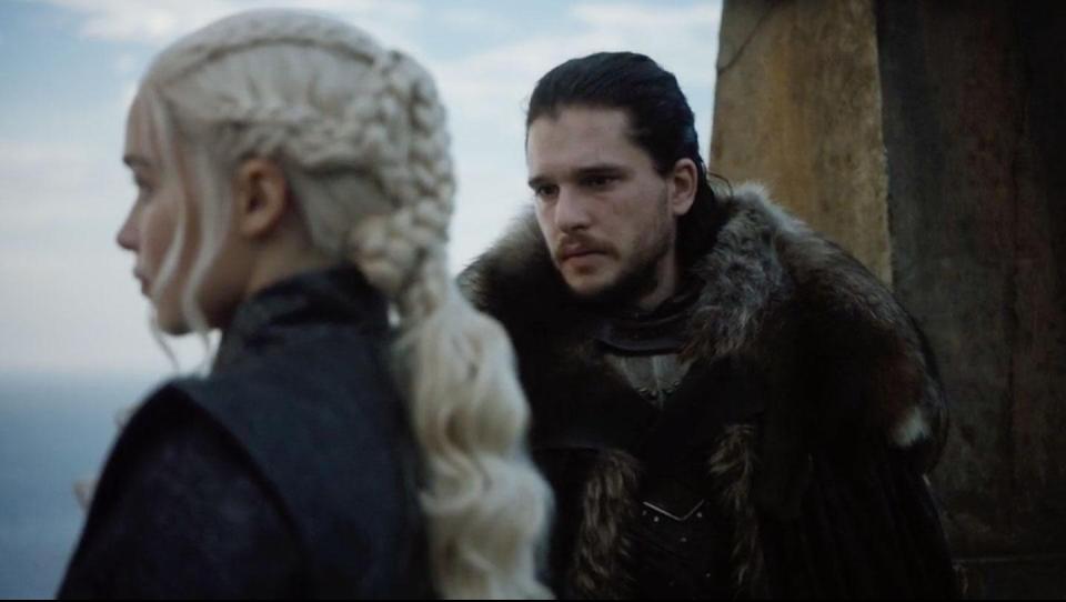  Fans will be eager to find out what happens between Kit Harrington 's Jon Snow and Daenerys Targaryen