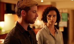 Luke Treadaway as Danny, the new boyfriend of Indira Varma’s character, Jo, in Unspeakable.