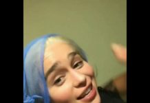 Emilia Clarke (Daenerys) and Sophie Turner (Sansa) behind the scenes