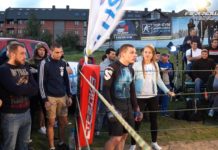 Grappling in Street Fight on the sand.