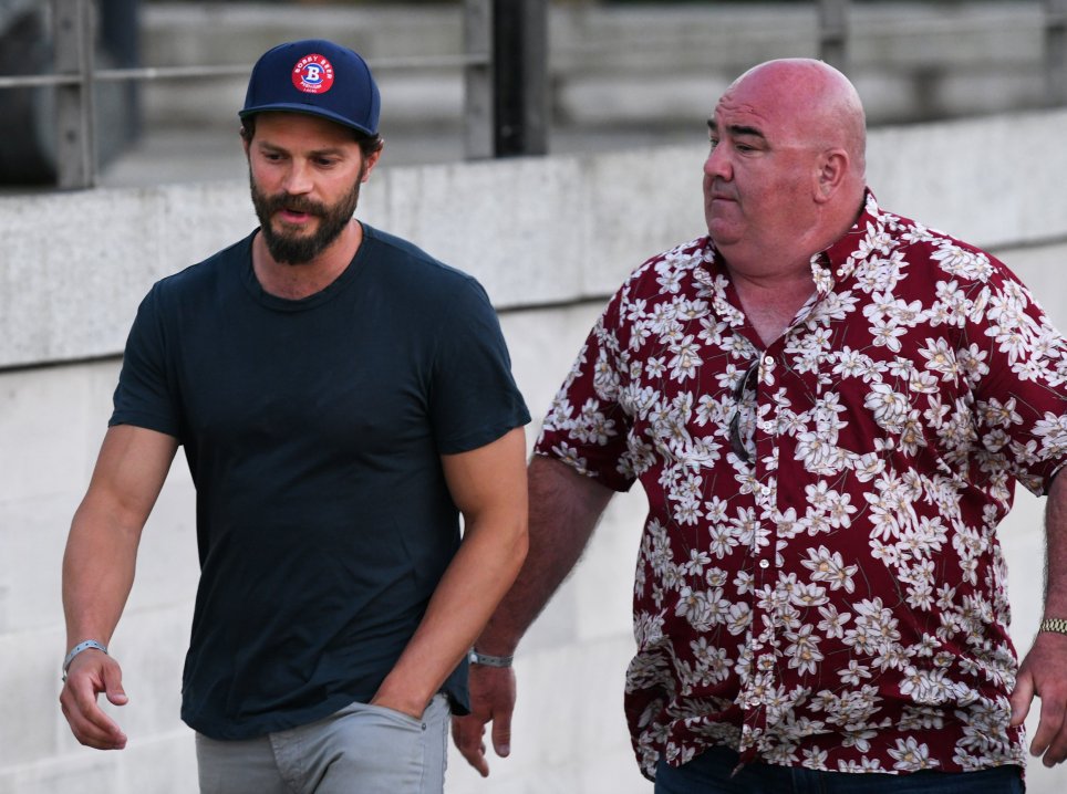 Jamie Dornan arrives at Game Of Thrones wrap party with Joe Dempsie for show's send off