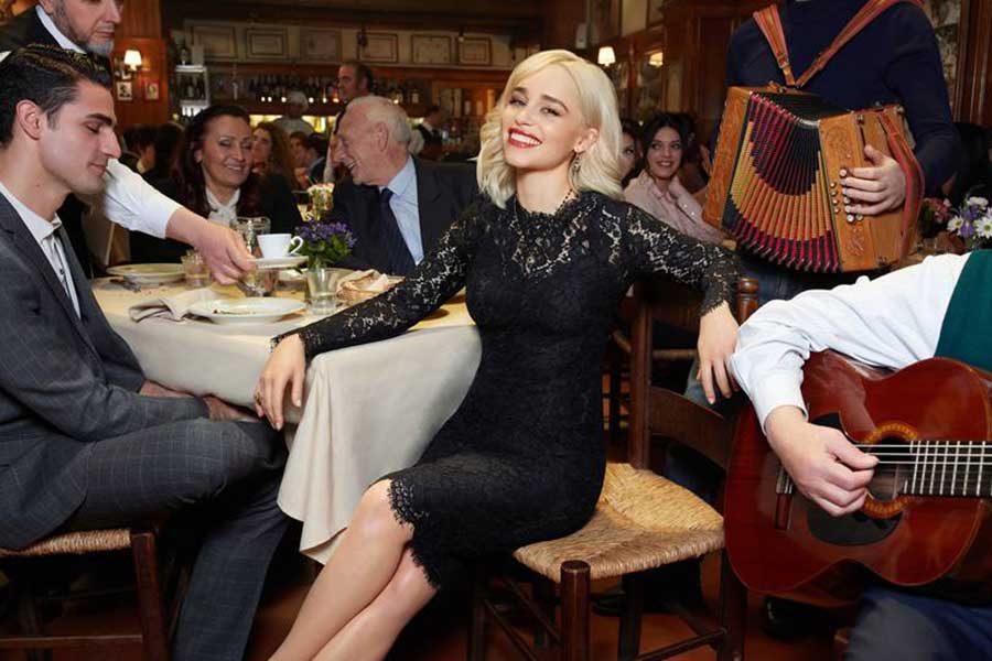 Watch Emilia Clarke singing in a new Dolce and Gabbana commercial