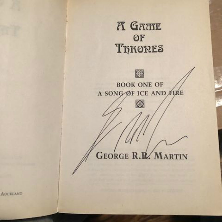 George R.R. Martin signed A Game of Thrones on auction for a fan's cancer treatment