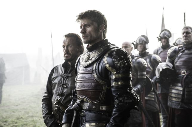 Television Programme: Game of Thrones with Jerome Flynn as Bronn and Nikolaj Coster-Waldau as Jaime Lannister.