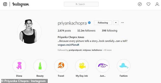 She's a Jonas! The 36-year-old actress is now 'Priyanka Chopra Jonas' on Instagram but her username hasn't changed