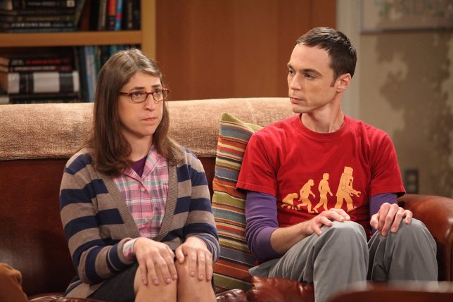 LOS ANGELES - AUGUST 23: "The Zazzy Substitution" -- The guys are concerned as Sheldon (Jim Parsons, right) searches for an alternative to human companionship with Amy Farrah Fowler (Mayim Bialik, left), on THE BIG BANG THEORY, Thursday, Oct. 7 (8:00-8:31 PM, ET/PT) on the CBS Television Network.(Photo by Richard Cartwright/CBS via Getty Images)