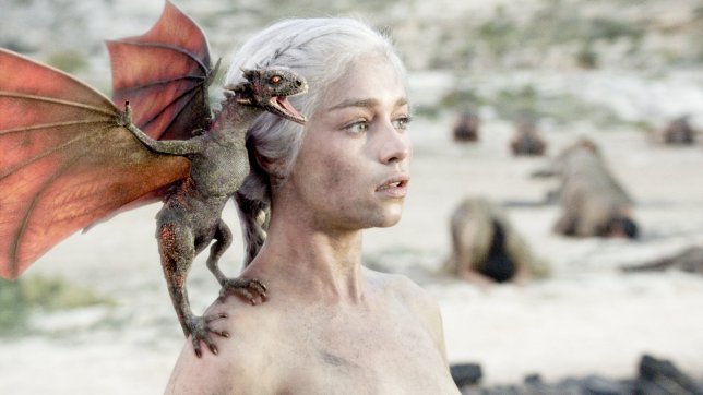 Television Programme: Game Of Thrones with Emilia Clarke as Daenerys Targaryen. Game Of Thrones, Series 1 Episode 10, Fire and Blood ? HBO