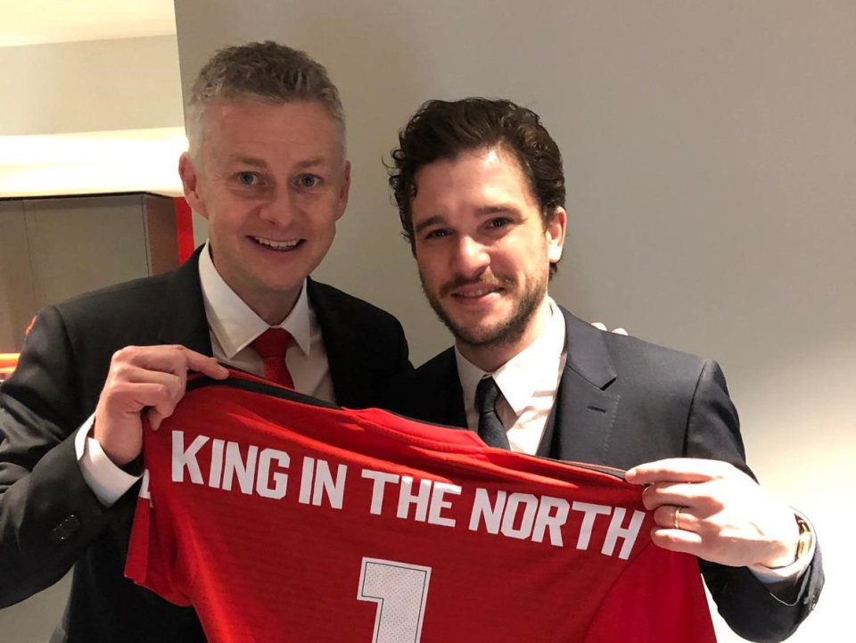Ole Gunnar Solskjaer with Game of Thrones actor Kit Harington