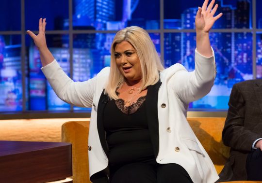 Mandatory Credit: Brian J Ritchie/Hotsauce Editorial Use Only. No Merchandising - STRICTLY EMBARGOED UNTIL 00.01 FRIDAY 8TH MARCH 2019 Mandatory Credit: Photo by Brian J Ritchie/Hotsauce/REX (10144336ah) Gemma Collins 'The Jonathan Ross Show' TV show, series 14, Episode 2, London, UK - 09 Mar 2019