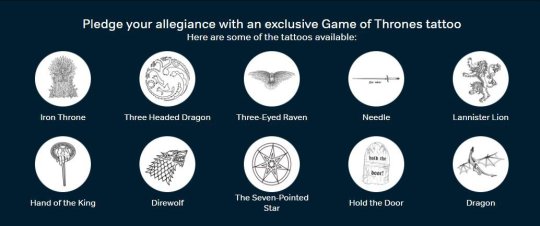 Fancy getting a free GOT tattoo? Provider: Now TV Source: https://www.nowtv.com/gotink