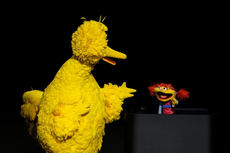 Characters from "Sesame Street" Big Bird, left, and Cody perform at the Steve Jobs Theater during an event to announce new Apple products, in Cupertino, CalifApple Streaming TV, Cupertino, USA - 25 Mar 2019