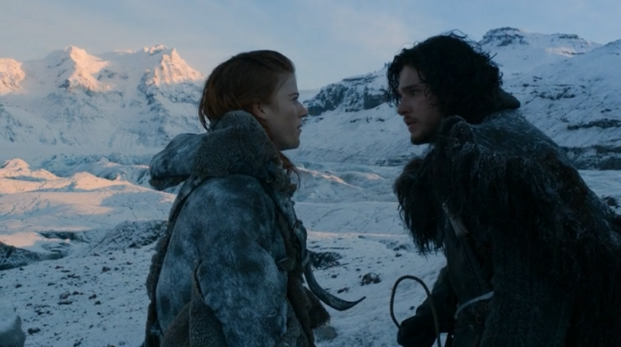 Kit Harington and Rose Leslie as Jon Snow ad Ygritte on Game of Thrones S02E07 5