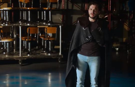 Kit Harington plays a low budget Jon Snow (Picture: NBC) 