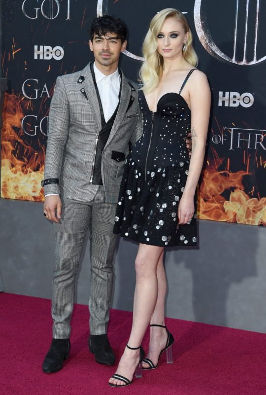 Mandatory Credit: Photo by Stephen Lovekin/REX (10185766as) Joe Jonas and Sophie Turner 'Game of Thrones' season eight premiere, Arrivals, New York, USA - 03 Apr 2019
