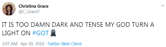 Game of Thrones tweet