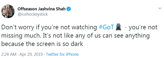Game of Thrones tweet
