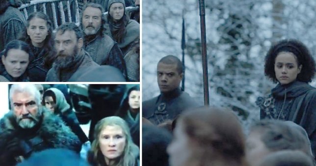 The Northerners' reactions to seeing black people for the first time has Game of Thrones fans rolling (Picture: HBO)