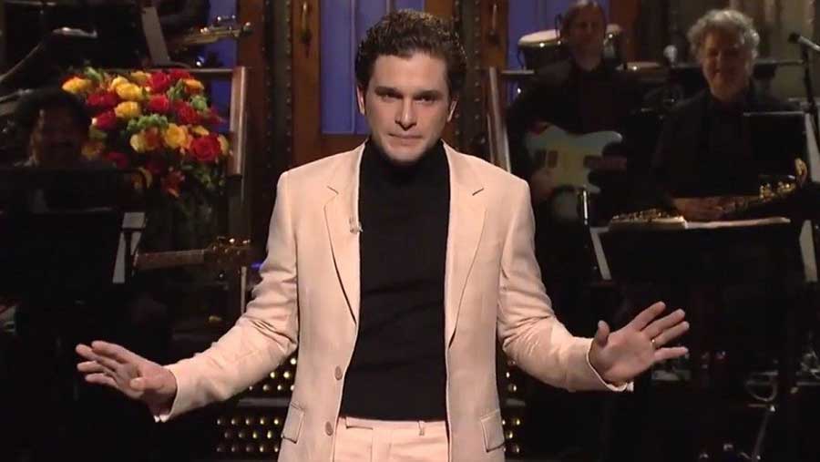 First time SNL host Kit Harington gets "interrupted" by fellow Game of Thrones stars