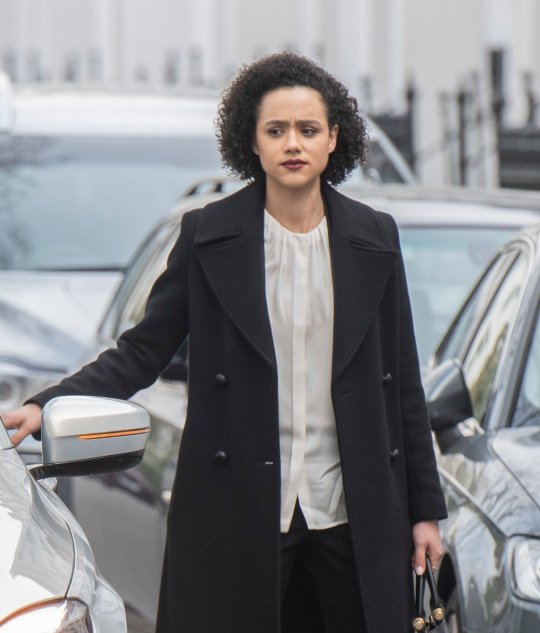 BGUK_1557018 - *EXCLUSIVE* London, UNITED KINGDOM - **NO MAIL ONLINE OR SUN ONLINE* *STRICTLY NOT AVAILABLE FOR ANY SUBSCRIPTION DEALS* British actress Nathalie Emmanuel spotted filming Four Weddings and a funeral TV show in West London as her scenes in Game of Thrones airs. She is starring as Missandei in the last season of the HBO hit TV show. She was spotted with fellow cast member Nikesh Patel. Pictured: Nathalie Emmanuel BACKGRID UK 23 APRIL 2019 UK: +44 208 344 2007 / uksales@backgrid.com USA: +1 310 798 9111 / usasales@backgrid.com *UK Clients - Pictures Containing Children Please Pixelate Face Prior To Publication*