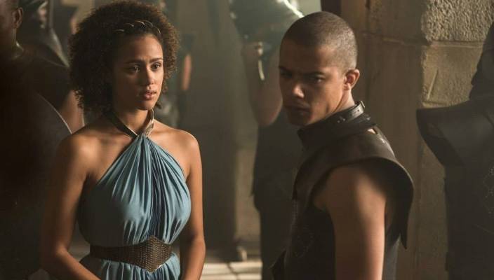 Grey Worm and Missandei from Game of Thrones. 