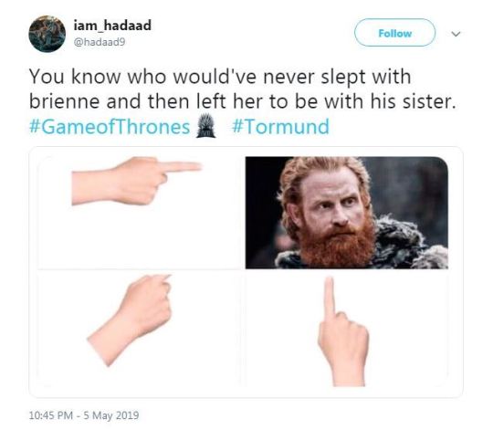 Brienne reaction tweet
