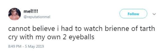 Brienne reaction tweet