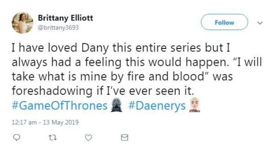 Game Of Thrones Daenerys Tweet