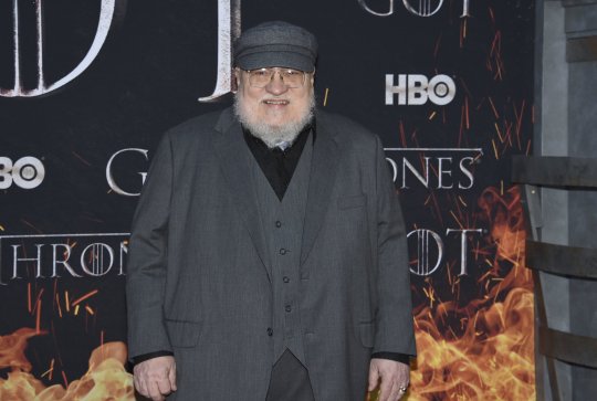 George R. R. Martin at a Game of Thrones final season premiere