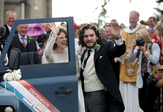 Kit Harington and Rose Leslie at their wedding