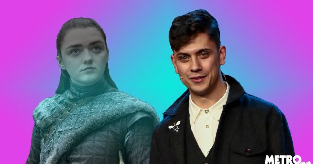 Maisie Williams as Arya Stark next to Ben Hart on Britain's Got Talent 