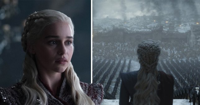 Emilia Clarke - Daenerys Targaryen looking out over her army 