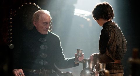 Tywin Lannister and Arya Stark in Game of Thrones