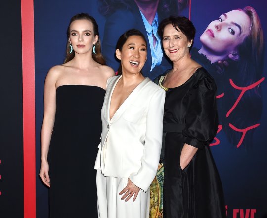 Jodie Comer, Fiona Shaw and Sandra Oh 