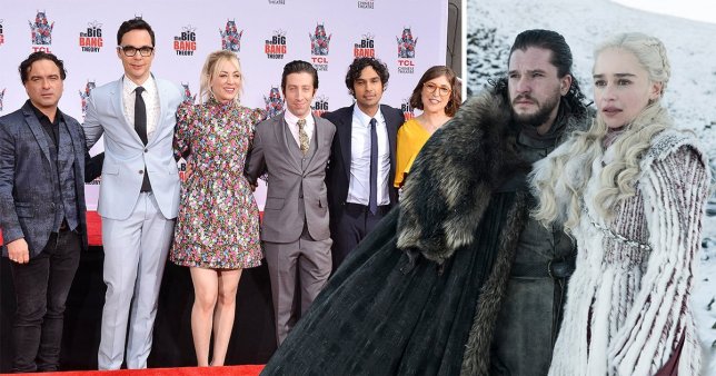 The Big Bang Theory cast on the red carpet and Game Of Thrones' Jon Snow and Daenerys 