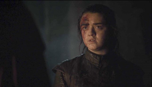 Maisie Williams as Arya Stark in The Battle for Winterfell in Game of Thrones season eight