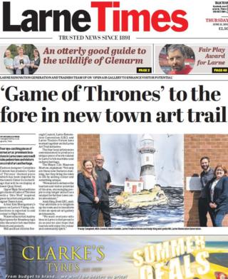 The front page of this week's Larne Times