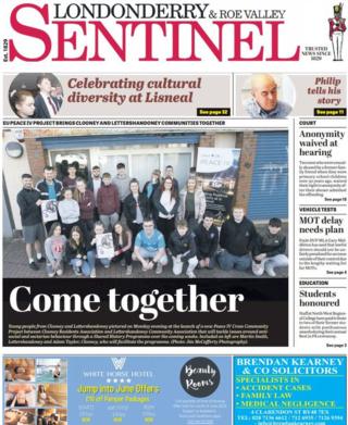 Front page of this week's Londonderry Sentinel