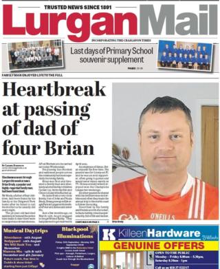 Front page of this week's Lurgan Mail