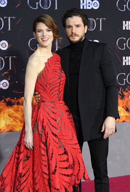 Kit Harington and Rose Leslie at Game of Thrones season 8 premiere
