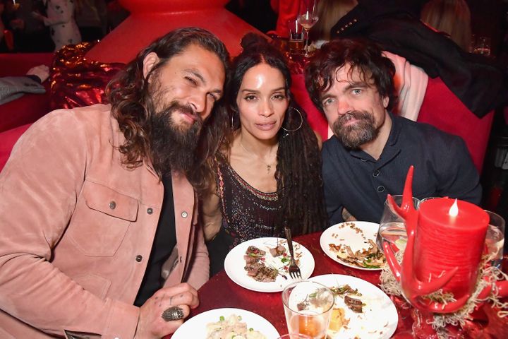 Jason Momoa, Lisa Bonet and Peter Dinklage attend the "Game Of Thrones" Season 8 premiere after-party in New York in April.