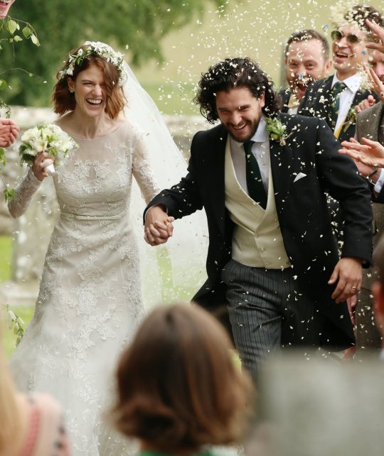Kit Harington and Rose Leslie at their wedding in scotland 