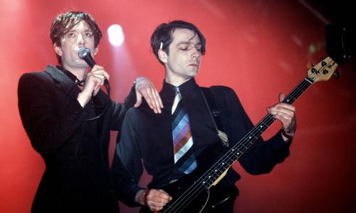 On stage in Pulp, 1995.
