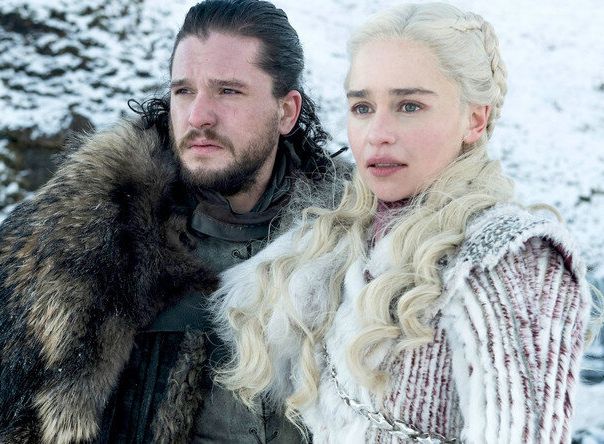 Kit Harington and Emilia Clarke in final season of "Game of Thrones."