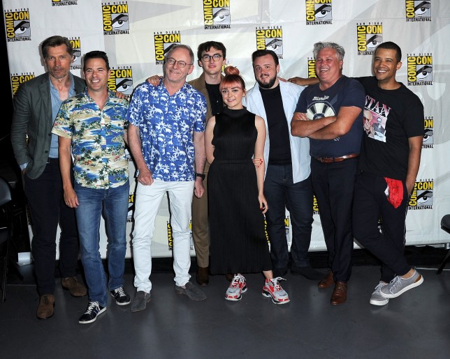 Nikolaj Coster-Waldau, James Hibberd, Liam Cunningham, Isaac Hempstead Wright, Maisie Williams, John Bradley, Conleth Hill, and Jacob Anderson