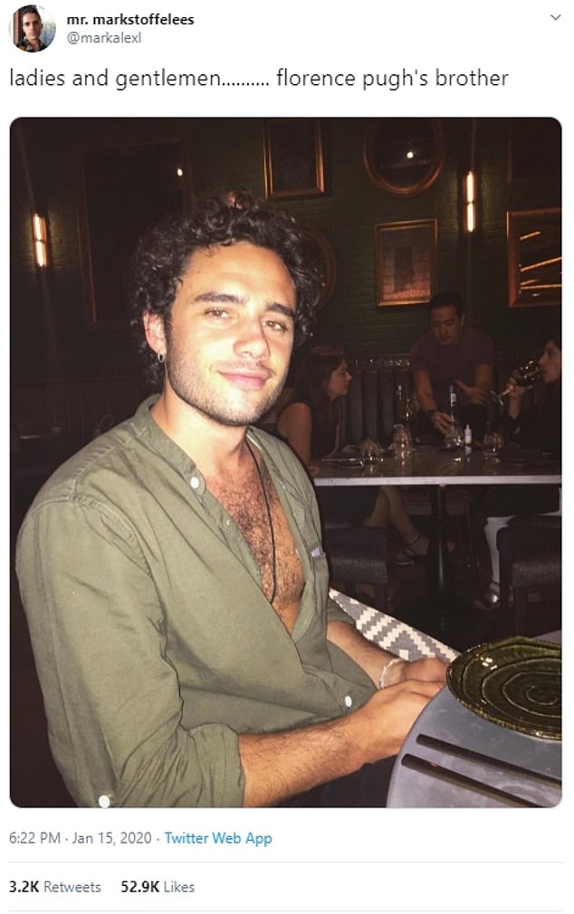 Meet Tobey: Fans have been going wild for Florence Pugh's handsome brother Tobey Sebastian after a viral tweet has brought everyone's attention to the existence of the Oscar nominated actress' older sibling