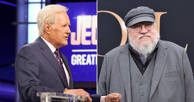 George RR Martin and Jeopardy host Alex trebek 