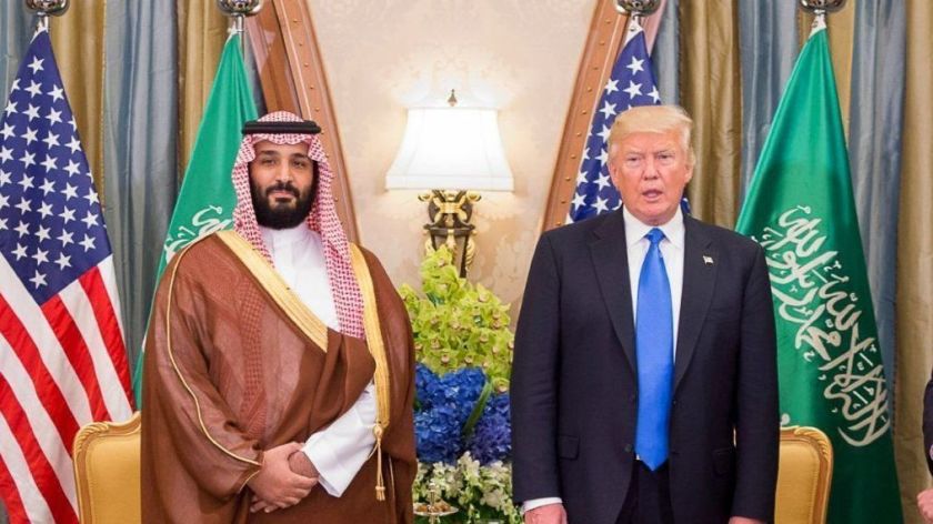 Saudi Crown Prince Mohammed bin Salman meets with President Trump in 2017.