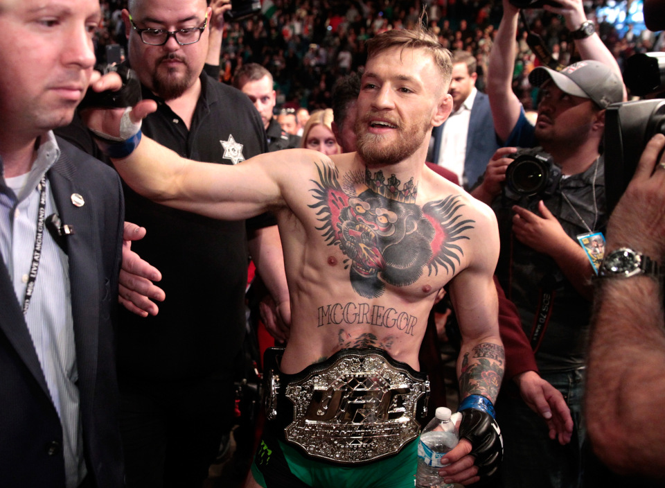 McGregor left the MGM Grand with the featherweight belt