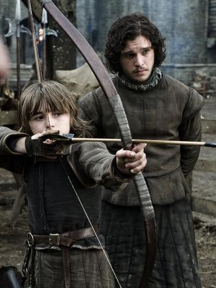A scene from 
<i>Game of Thrones </i>in 2011. Isaac Hempsted Wright As Bran Stark with Kit Harrington as Jon Snow.