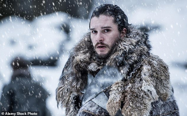 Speeding along; 'The enforced isolation has helped me write. I am spending long hours every day on THE WINDS OF WINTER, and making steady progress,' he wrote; Kit Harington pictured in Game Of Thrones